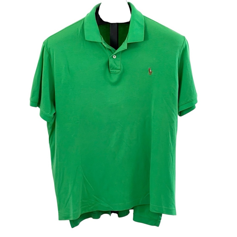 Polo Ralph Lauren Pima Soft Touch Cotton Shirt Green Polo Classic Vintage XL